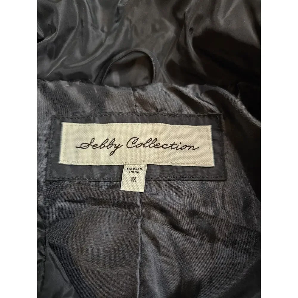 Sebby Collection Women's Black Quilted Vest Size 1X NWT - Picture 4 of 7